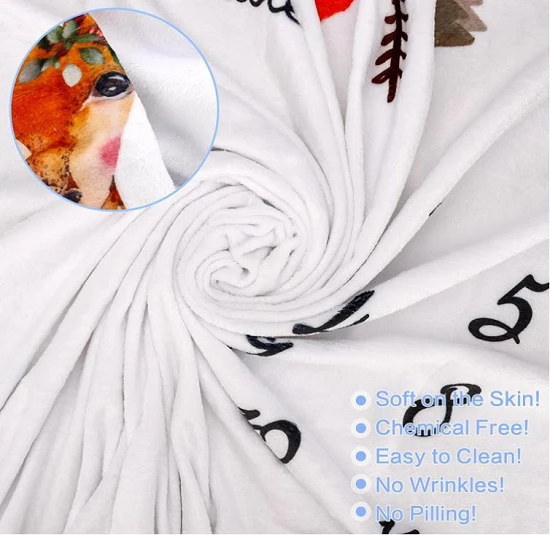 100% polyester Milestone  Baby Blanket