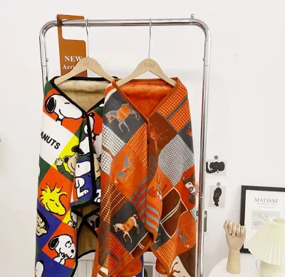 Plaid Women Shoulder Blanket